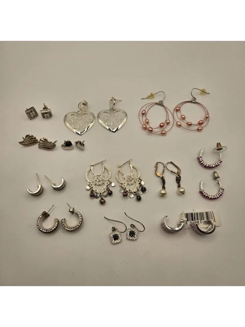 Vintage 90s Y2K Lot of 12 Pairs Sterling Silver 925 Earrings Gemstones